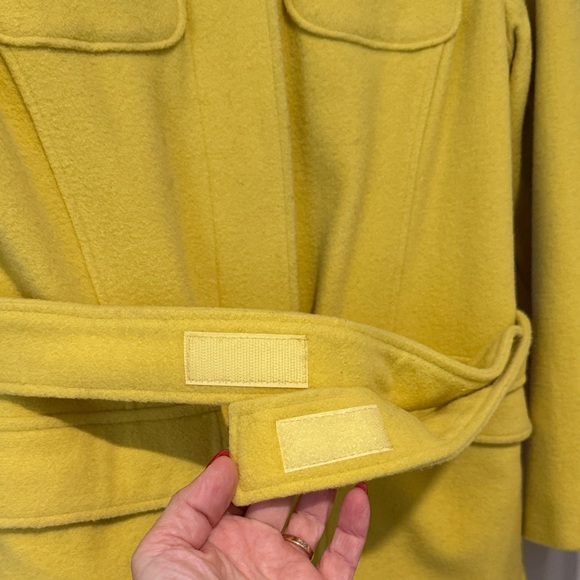 Unique Vintage Newport News East Style Lemon Hooded Belted Coat Size M - Picture 5 of 16